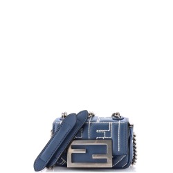 Baguette Chain Bag Zucca Embroidered Leather Nano