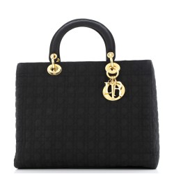 Vintage Lady Dior Bag Cannage Quilt Nylon Large