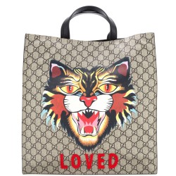 Convertible Soft Open Tote Printed GG Coated Canvas Tall