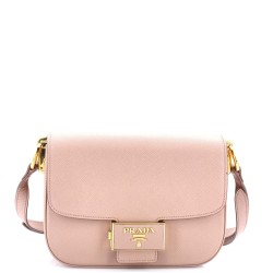Embleme Flap Bag Saffiano Leather Small