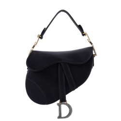 Saddle Handbag Satin with Crystals Mini