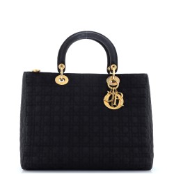 Vintage Lady Dior Bag Cannage Quilt Nylon Large