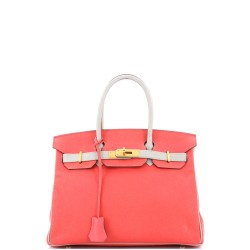 Birkin Handbag Bicolor Chevre Mysore with Gold Hardware 30