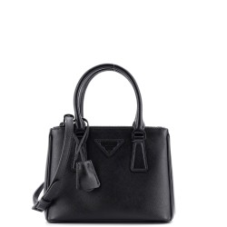 Monochrome Galleria Double Zip Tote Saffiano Leather Mini