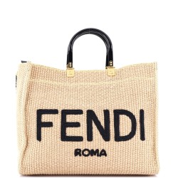 Sunshine Shopper Tote Woven Raffia Medium