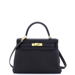 Kelly Handbag Noir Togo with Gold Hardware 28