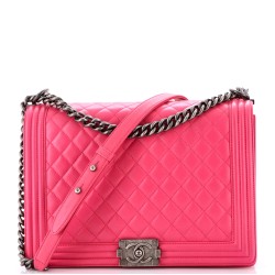 Boy Flap Bag Quilted Lambskin Large