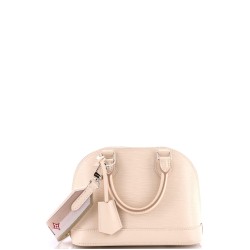 Alma Handbag Epi Leather with Logo Jacquard Strap BB