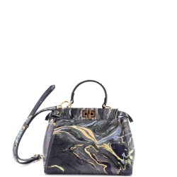 Peekaboo Bag Marble Print Leather Mini