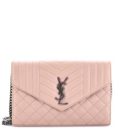 Classic Monogram Envelope Satchel Mixed Matelasse Leather Medium