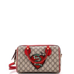 Convertible Boston Bag Embroidered GG Coated Canvas Small
