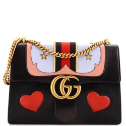 Web Heart GG Marmont Chain Shoulder Bag Leather Medium