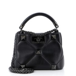 Roman Stud Top Handle Bag Quilted Leather Mini