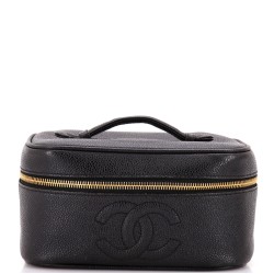 Vintage Timeless Cosmetic Case Caviar Medium