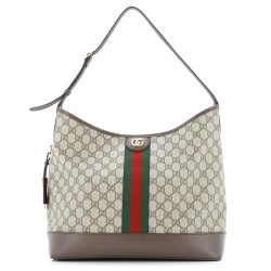 Ophidia Open Bucket Bag GG Coated Canvas with Leather Medium