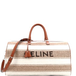 Travel Duffle Bag Striped Jacquard Textile Large