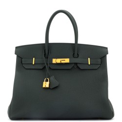 Birkin Handbag Vert Cypress Togo with Gold Hardware 35
