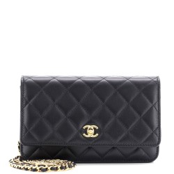 Wallet on Chain Quilted Lambskin
