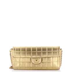 Chocolate Bar Flap Bag Quilted Lambskin East West