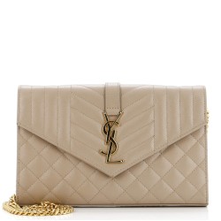 Classic Monogram Chain Wallet Mixed Matelasse Leather Medium