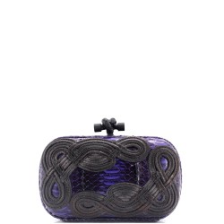 Box Knot Clutch Embellished Snakeskin Small