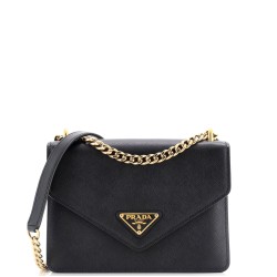 Envelope Flap Chain Shoulder bag Saffiano Leather Small