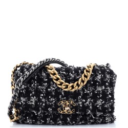 19 Flap Bag Quilted Tweed Large