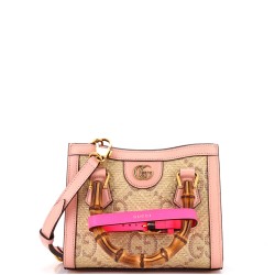 Diana NM Bamboo Handle Tote GG Raffia Mini