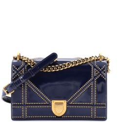 Diorama Flap Bag Studded Patent Medium
