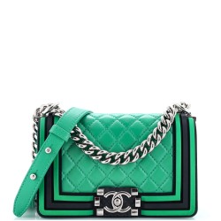 Boy Flap Bag Quilted Lambskin with Rubber Small