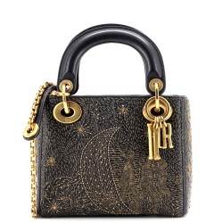 Lady Dior Chain Bag Embroidered Calfskin Mini