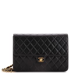 Vintage Clutch with Chain Quilted Leather Medium