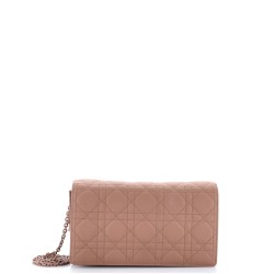 Ultra Matte Lady Dior Wallet on Chain Pouch Cannage Quilt Calfskin Long