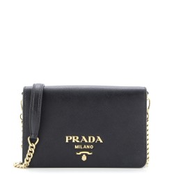 Chain Wallet Crossbody Saffiano Leather