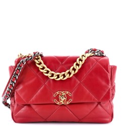 19 Flap Bag Quilted Leather Large