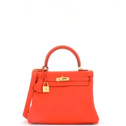 Kelly Handbag Capucine Swift with Gold Hardware 25