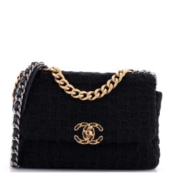 19 Flap Bag Quilted Tweed Medium