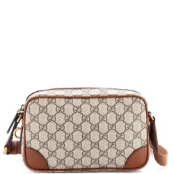 Emblem Crossbody Bag GG Coated Canvas with Leather Small