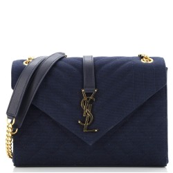 Classic Monogram Envelope Satchel Mixed Matelasse Canvas Medium