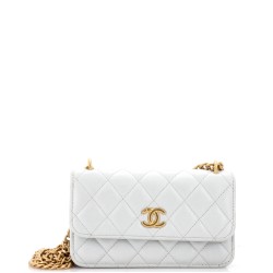 Sweet Camellia Wallet on Chain Quilted Lambskin