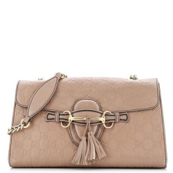 Emily Chain Flap Bag Guccissima Leather Medium