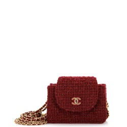 Accordion Card Holder on Chain Quilted Tweed