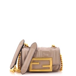 Baguette NM Bag Zucca Embossed Leather Nano