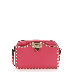 Rockstud Flip Lock Camera Crossbody Bag Leather