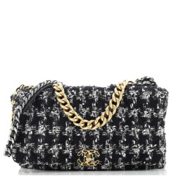 19 Flap Bag Quilted Tweed Maxi
