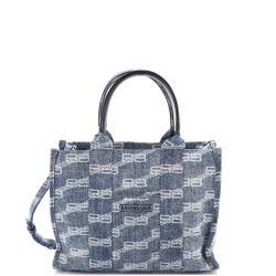 Hardware Tote Logo Printed Denim Small