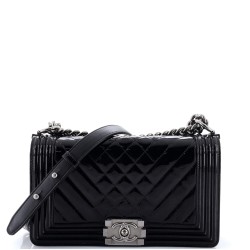 Boy Flap Bag Chevron Patent Old Medium