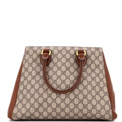 Trapezoid Top Handle Tote GG Coated Canvas Medium
