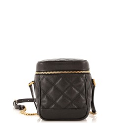 80's Vanity Bag Quilted Leather
