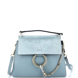 Faye Top Handle Bag Leather and Suede Small